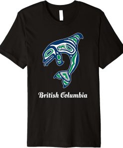 Green Native American British Columbia Orca Killer Whale Premium T-Shirt