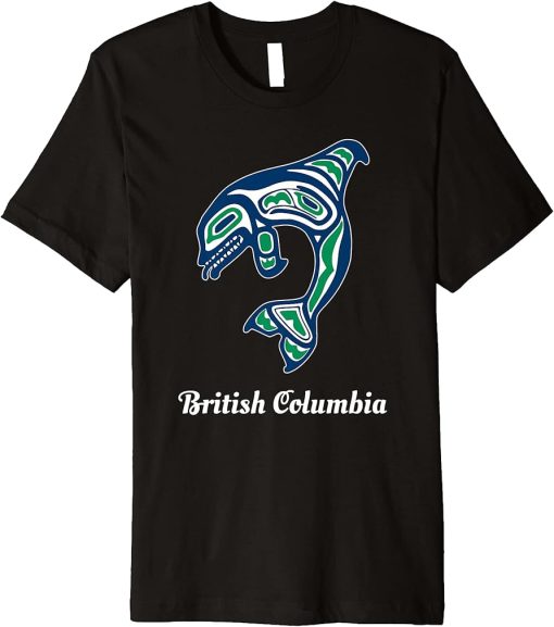 Green Native American British Columbia Orca Killer Whale Premium T-Shirt