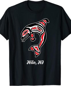 Native Hilo Hawaii Red Orca Killer Whale T-Shirt