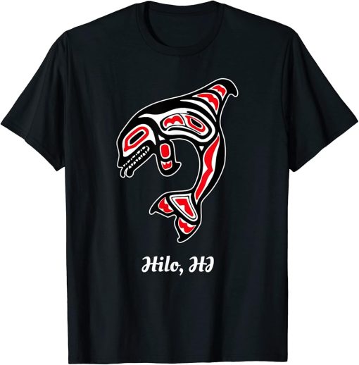 Native Hilo Hawaii Red Orca Killer Whale T-Shirt