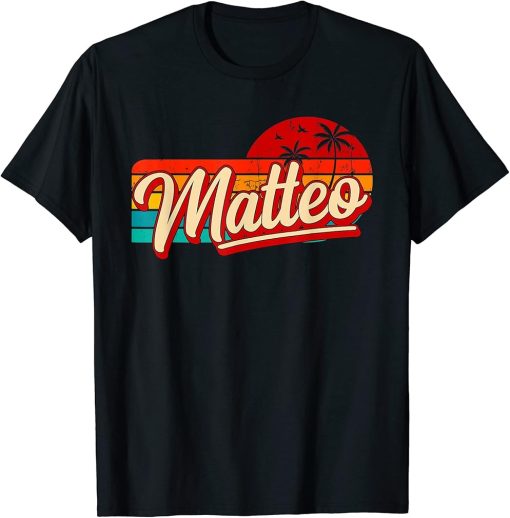 Mens Personal Name Matteo Retro Vintage First Name Matteo T-Shirt