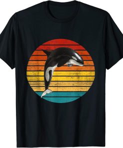 Retro Vintage Orca Killer Whale Jumping Killer Alaska T-Shirt