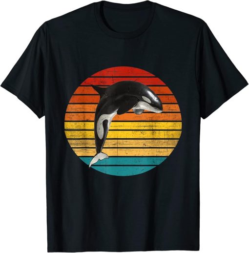 Retro Vintage Orca Killer Whale Jumping Killer Alaska T-Shirt